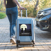 ネコが月明かりの中で動く。ステッカー シール (スーツケースインサイチュ)