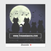 ネコが月明かりの中で動く。ステッカー シール (シート)