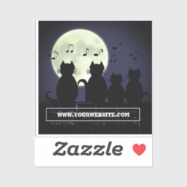 ネコが月明かりの中で動く。ステッカー シール