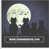 ネコが月明かりの中で動く。ステッカー シール (正面)