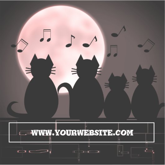 ネコが月明かりの中で動く。ステッカー シール (正面)