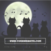 ネコが月明かりの中で動く。ステッカー シール (正面)