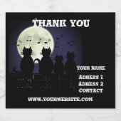 ネコが月明かりの中で動く。パーソナライズ リキュールボトルラベル (シングルラベル)