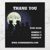 ネコが月明かりの中で動く。パーソナライズ ワインラベル (シングルラベル)