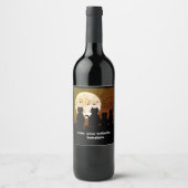 ネコが月明かりの中で動く。パーソナライズ ワインラベル (正面)