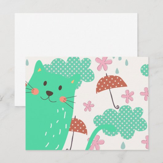 ネコが降る ポストカード (正面/裏面)