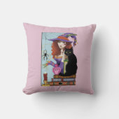 ネコが魔女をブーツ クッション (正面)