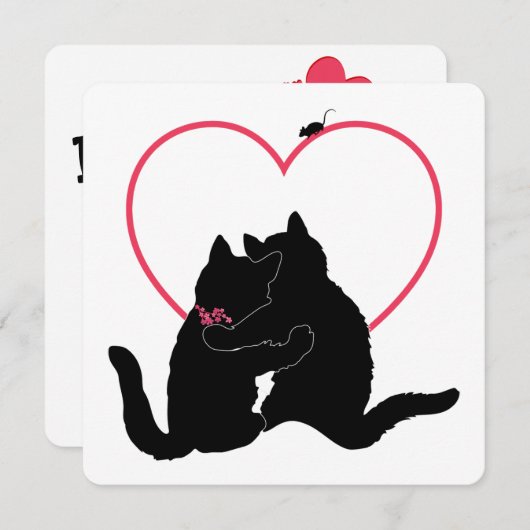 ネコたちのハートフルバレンタインカード シーズンカード (正面/裏面)