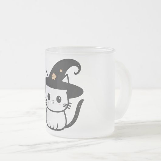 ネコちゃん | 猫好きのデザイン フロストグラスマグカップ (正面右)