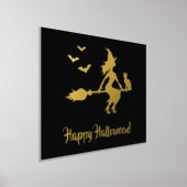 ネコとこうもりハッピーハローウィン 箔ポスター (レイダウン)