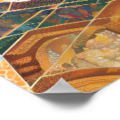 ネコとアコライト抽象芸術モロッコモザイク ポスター (角)