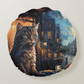 ネコとカフェアットナイト ラウンドクッション (裏面)