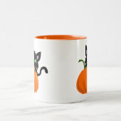 ネコとカボチャのコーヒーマグ ツートーンマグカップ (中央)