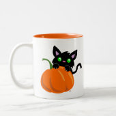 ネコとカボチャのコーヒーマグ ツートーンマグカップ (左)