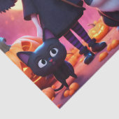 ネコとカボチャの可愛い小さな魔女。 薄葉紙 (詳細)