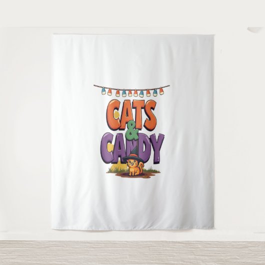 ネコとキャンディ タペストリー (正面)