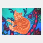 ネコとキルト ラッピングペーパーシート (正面)