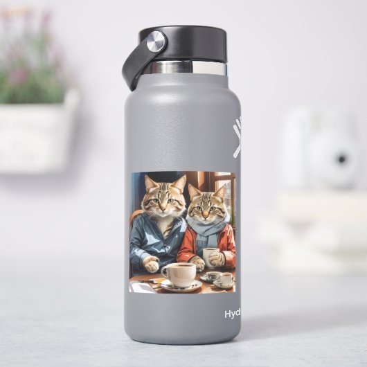 ネコとコーヒー シール (HydroFlask)