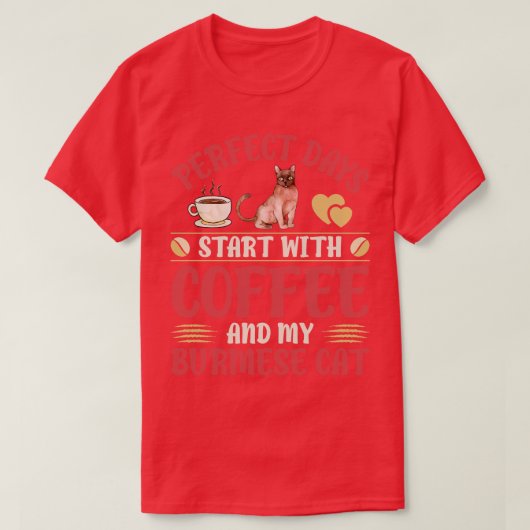 ネコとコーヒー Tシャツ (デザイン正面)