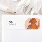 ネコとゴールデンレトリバー/差出人住所ラベル ラベル (インサイチュ)