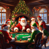 ネコとサンタクローステンプレートTシャツ Tシャツ