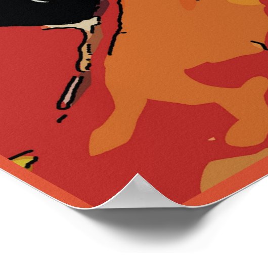 ネコとシダのポスターを持つナンシー ポスター (角)