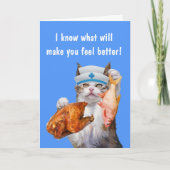 ネコとチキンと魚が元気になる カード (正面)