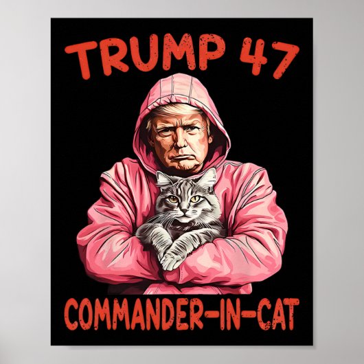 ネコとトランプおもしろいのトランプの司令官 ポスター (正面)