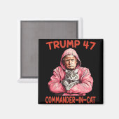 ネコとトランプおもしろいのトランプの司令官 マグネット (正面/裏面)