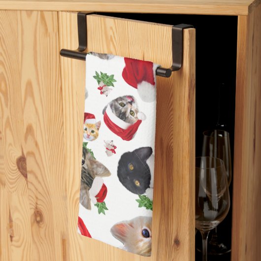 ネコとネズミのクリスマス キッチンタオル (三つ折り)