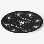 ネコとハロウィンのブロムスティックの魔女 ペーパープレート (アングル)