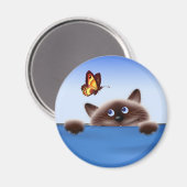 ネコとバタフライ マグネット (正面/裏面)