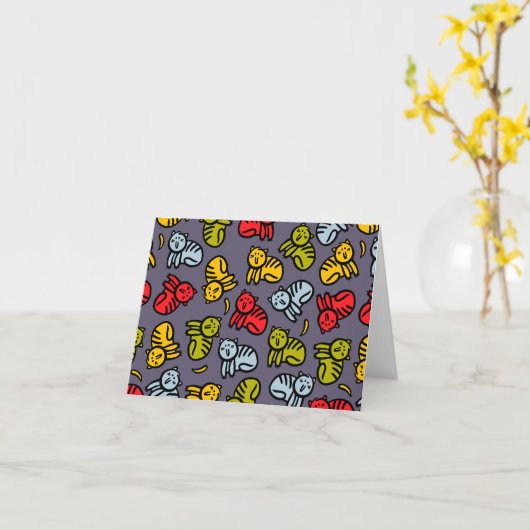 ネコとバナナ カード (黄色い花)