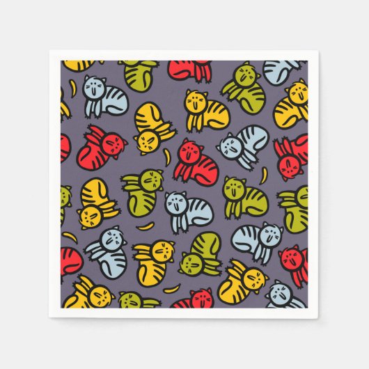 ネコとバナナ スタンダードカクテルナプキン (正面)