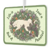 ネコとパンジーの花デザインカスタマイズ可能 カーエアーフレッシュナー (左)