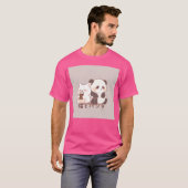 ネコとパンダ Tシャツ (正面フル)