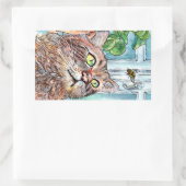 ネコとビー 長方形シール (バッグ)