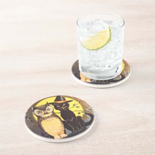 ネコとフクロウのヴィンテージハロウィンコースター コースター (側面)