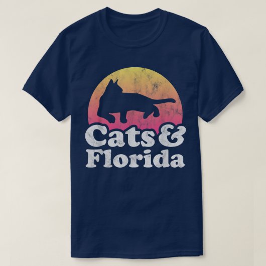 ネコとフロリダメンズキャット  Tシャツ (デザイン正面)