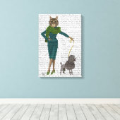 ネコとプードル キャンバスプリント (インサイチュ (ウッドフロア))