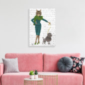 ネコとプードル キャンバスプリント (インサイチュ (リビング))