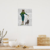 ネコとプードル ポスター (キッチン)