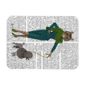 ネコとプードル マグネット (横)