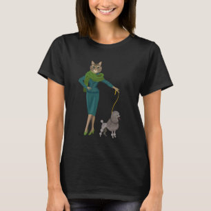 ネコとプードル Tシャツ