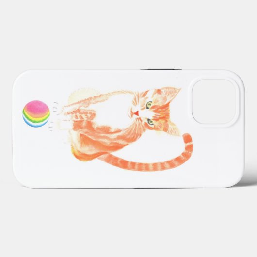 ネコとボールの水色 Case-Mate iPhoneケース (裏面 (横))