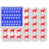 ネコとポーフラッグ シール (正面)