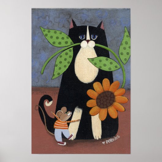 ネコとマウスのプリント ポスター (正面)