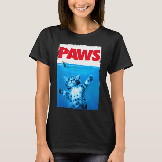 ネコとマウスの上を歩く Tシャツ (正面)
