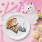 ネコとマウス遊のチェスのおもしろい紙プレート ペーパープレート (パーティー)