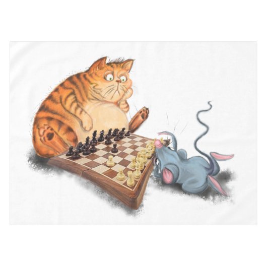 ネコとマウス遊のテーブルクロス テーブルクロス (正面(横))